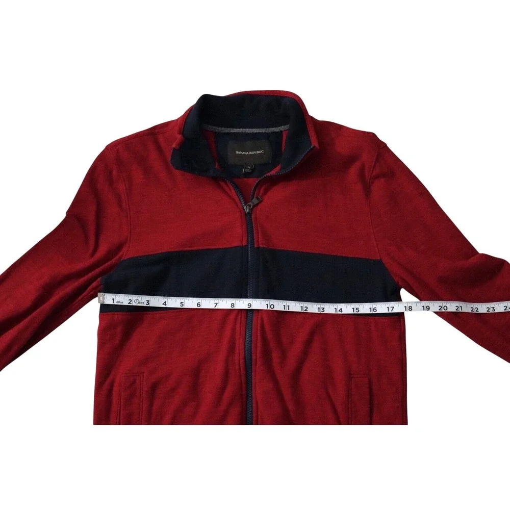 Banana Republic Men's Full‎ Zip Jacket Size M Red and Blue